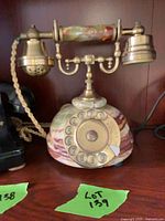 Full view of telephone on shelf