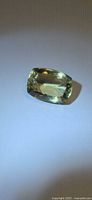 Top view of the lemon citrine showing cushion cut and color