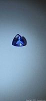 Trillion-cut violet-blue Tanzanite front view