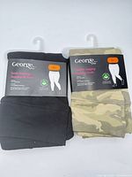 Front packaging view showing both pairs on hangers