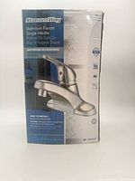 Front of boxed StreamWay single-handle faucet