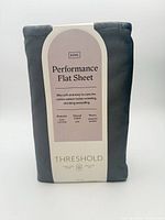 Front of sealed Threshold Performance flat sheet package showing branding and specifications
