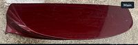 Top view of maroon rear wing spoiler