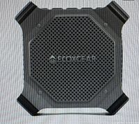 Front view of Ecoxgear EcoDrift speaker showing grille and corner bumpers