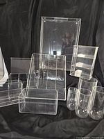 Group view of all clear acrylic organizers