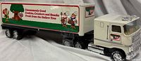 Right side view of Nylint Keebler Elf semi truck and trailer showing graphics