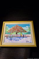 Front view of framed painting showing entire artwork and frame