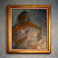 Framed oil painting full view