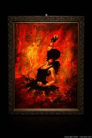 Full view of framed flamenco dancer print