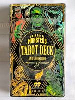 Front of sealed Universal Monsters tarot deck and guidebook box