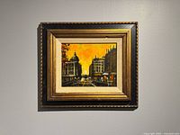 Framed painting front view showing overall composition and frame