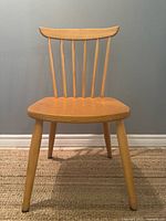 Front view of beechwood spindle back chair