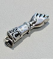 Full view of silver figa pendant