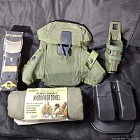 All five military accessory items displayed together