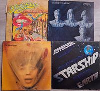 Four LP covers: Steely Dan, Utopia, Rolling Stones, Jefferson Starship