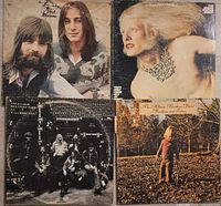 First photo shows four albums: Loggins & Messina, Tracy Nelson, The Allman Brothers Band (debut), Allman Brothers Brothers and Sisters