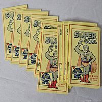 Two staggered stacks showing all ten printed sponges front side