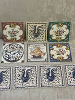 Group shot of all ten tiles laid out