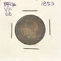 Obverse showing Napoleon III portrait and date