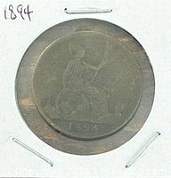 Reverse of 1894 penny showing Britannia and date