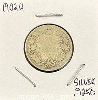 Reverse of 1902H 25-cent coin showing wreath and crown