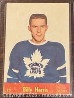Front of Billy Harris #20 Parkhurst card in sleeve