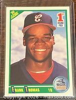 Front of 1990 Score Frank Thomas rookie card in sleeve