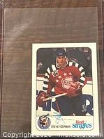 Front of Steve Yzerman Kraft Singles hockey card in sleeve