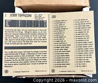 Backs of first card showing checklist and card stock color