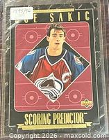 Front of Joe Sakic Upper Deck Scoring Predictor card