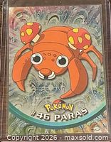 Front of Topps Pokémon TV Paras #46 card in sleeve