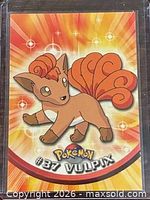 Front of 1999 Topps Pokémon T.V. #37 Vulpix card in sleeve
