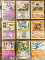 Front view of all nine cards in 3×3 sleeve