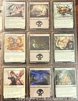 Front of binder page showing all nine cards