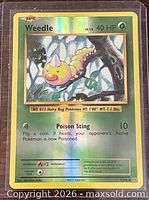 Front of Weedle XY Evolutions reverse holo card