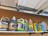 Shelf with all car fluid items