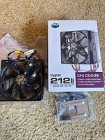 Cooler, fan, original box and bagged mounting hardware