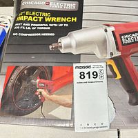 Retail box showing Chicago Electric 1/2" Electric Impact Wrench image and specs