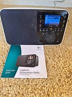 Front view of Logitech Squeezebox Radio with Quick Start Guide