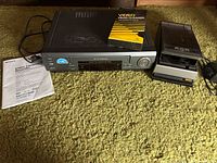 Sony VCR, ACR rewinder, head cleaner cassette, manual