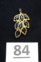 Full view of brooch on black background