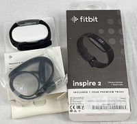 Fitbit Inspire 2 tracker, charge cable, box