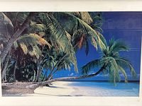 close-up of tropical beach print image