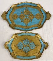 Both Florentine style trays front view