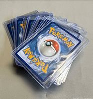 Stack of sleeved Pokémon cards