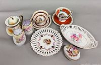 Group shot of all ten porcelain pieces