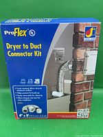 Front of boxed Dundas Jafine ProFlex dryer to duct connector kit