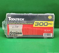 Front of sealed Tooltech 300-piece internal snap ring assortment case