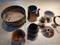 Group shot of all metal items laid out on surface