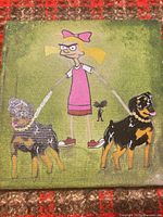 Full view of square canvas painting